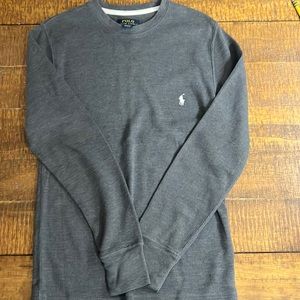 Polo Ralph Lauren dark gray thermal long sleeve shirt.